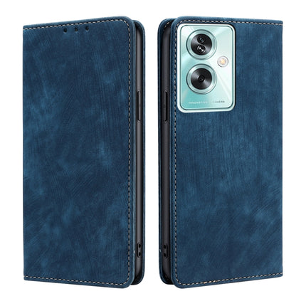RFID Anti-theft Brush Magnetic Leather Phone Case, For OPPO Reno10 Pro+ 5G, For OPPO A1 5G, For OPPO A79 5G