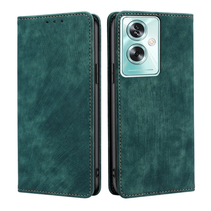 RFID Anti-theft Brush Magnetic Leather Phone Case, For OPPO Reno10 Pro+ 5G, For OPPO A1 5G, For OPPO A79 5G