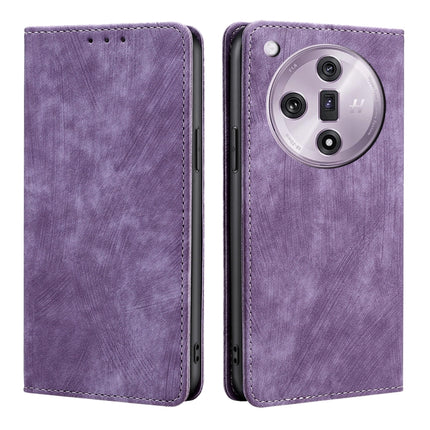 RFID Anti-theft Brush Magnetic Leather Phone Case, For OPPO Reno11 F 5G, For OPPO Find X7 5G, For OPPO Find X7 Ultra 5G, For OPPO A38 4G / A18 4G
