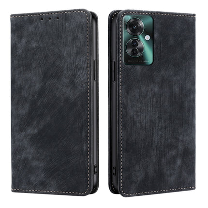 RFID Anti-theft Brush Magnetic Leather Phone Case, For OPPO Reno12 5G Global, For OPPO A60 4G Global, For OPPO Reno11 F 5G, For OPPO Find X7 5G