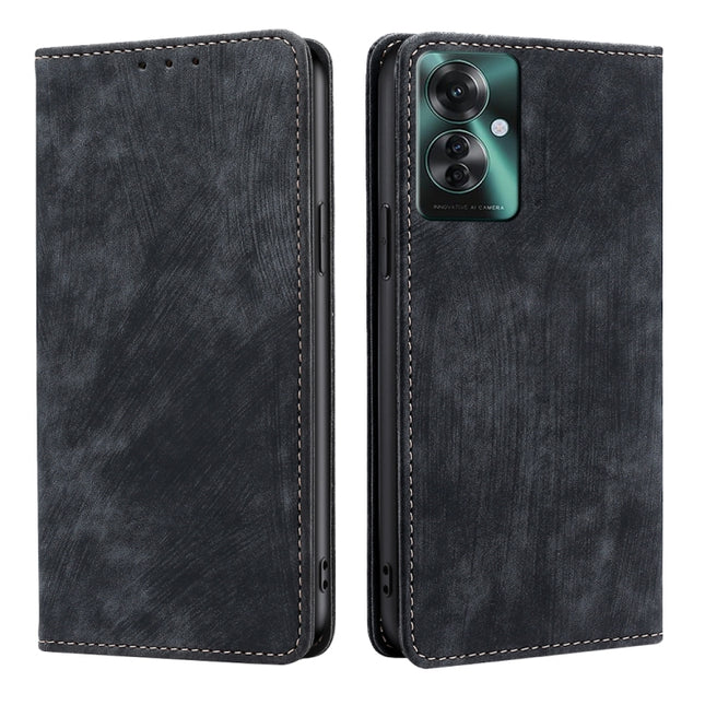 RFID Anti-theft Brush Magnetic Leather Phone Case, For OPPO Reno11 F 5G, For OPPO Find X7 5G, For OPPO Find X7 Ultra 5G, For OPPO A38 4G / A18 4G