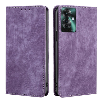 RFID Anti-theft Brush Magnetic Leather Phone Case, For OPPO Reno11 F 5G, For OPPO Find X7 5G, For OPPO Find X7 Ultra 5G, For OPPO A38 4G / A18 4G