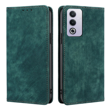 RFID Anti-theft Brush Magnetic Leather Phone Case, For OPPO Reno12 F 5G, For OPPO A3 Pro 5G India, For OPPO Reno12 5G Global, For OPPO A60 4G Global