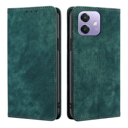 RFID Anti-theft Brush Magnetic Leather Phone Case, For OPPO Reno13 F 5G / 4G, For OPPO A3 5G India, For OPPO Reno12 F 5G, For OPPO A3 Pro 5G India