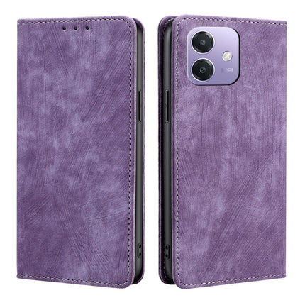 RFID Anti-theft Brush Magnetic Leather Phone Case, For OPPO Reno13 F 5G / 4G, For OPPO A3 5G India, For OPPO Reno12 F 5G, For OPPO A3 Pro 5G India
