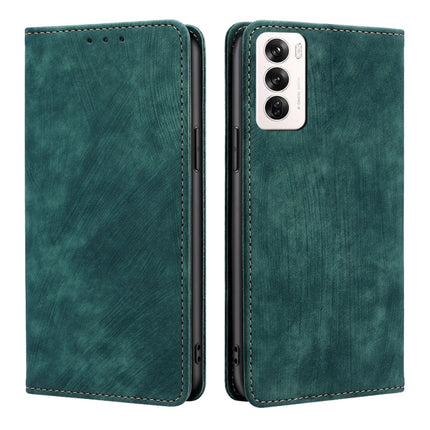RFID Anti-theft Brush Magnetic Leather Phone Case, For OPPO Reno12 5G Global, For OPPO A60 4G Global, For OPPO Reno11 F 5G, For OPPO Find X7 5G