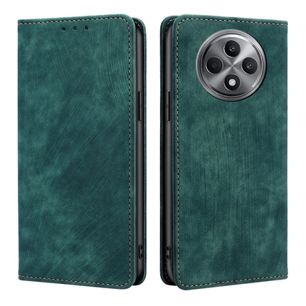 RFID Anti-theft Brush Magnetic Leather Phone Case, For OPPO Reno12 F 5G, For OPPO A3 Pro 5G India, For OPPO Reno12 5G Global, For OPPO A60 4G Global