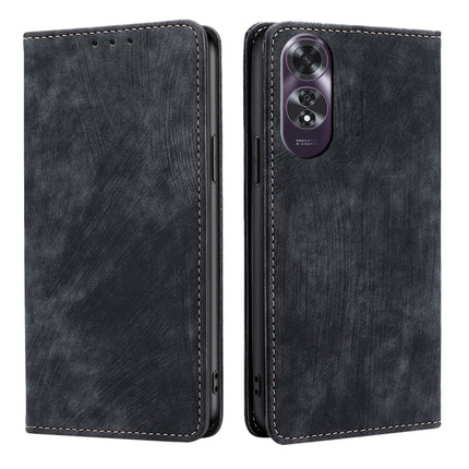 RFID Anti-theft Brush Magnetic Leather Phone Case, For OPPO Reno12 5G Global, For OPPO A60 4G Global, For OPPO Reno11 F 5G, For OPPO Find X7 5G