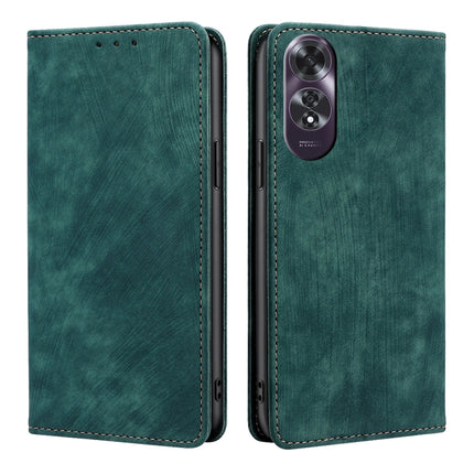 RFID Anti-theft Brush Magnetic Leather Phone Case, For OPPO Reno12 5G Global, For OPPO A60 4G Global, For OPPO Reno11 F 5G, For OPPO Find X7 5G