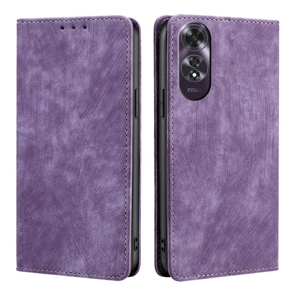 RFID Anti-theft Brush Magnetic Leather Phone Case, For OPPO Reno12 5G Global, For OPPO A60 4G Global, For OPPO Reno11 F 5G, For OPPO Find X7 5G
