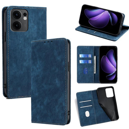 RFID Anti-theft Brush Magnetic Leather Phone Case, For OPPO Reno13 F 5G / 4G, For OPPO A3 5G India, For OPPO Reno12 F 5G, For OPPO A3 Pro 5G India