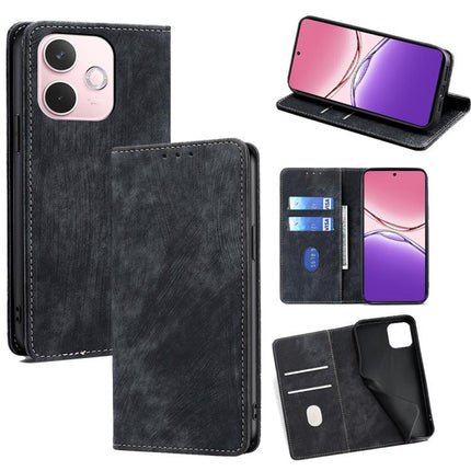 RFID Anti-theft Brush Magnetic Leather Phone Case, For OPPO F29 5G Global, For OPPO A5 Pro 5G Global, For OPPO Reno13 F 5G / 4G, For OPPO A3 5G India