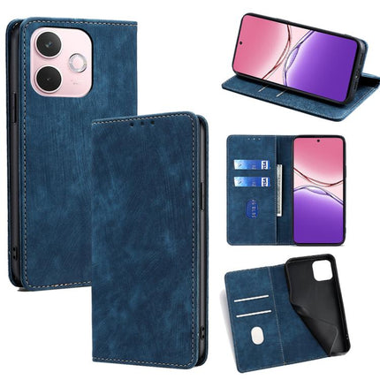 RFID Anti-theft Brush Magnetic Leather Phone Case, For OPPO F29 5G Global, For OPPO A5 Pro 5G Global, For OPPO Reno13 F 5G / 4G, For OPPO A3 5G India