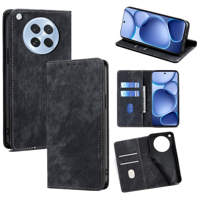 RFID Anti-theft Brush Magnetic Leather Phone Case, For OPPO Find X8s 5G, For OPPO Find X8 Ultra 5G, For OPPO F29 5G Global, For OPPO A5 Pro 5G Global