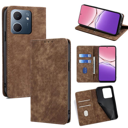 RFID Anti-theft Brush Magnetic Leather Phone Case, For OPPO Reno14 F 5G, For OPPO A5x 5G Global, For OPPO A5 5G 2025 Global, For OPPO Find X8s+ 5G