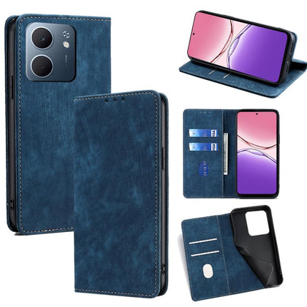 RFID Anti-theft Brush Magnetic Leather Phone Case, For OPPO Reno14 F 5G, For OPPO A5x 5G Global, For OPPO A5 5G 2025 Global, For OPPO Find X8s+ 5G