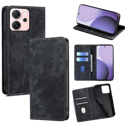 RFID Anti-theft Brush Magnetic Leather Phone Case, For OPPO Reno14 F 5G, For OPPO A5x 5G Global, For OPPO A5 5G 2025 Global, For OPPO Find X8s+ 5G