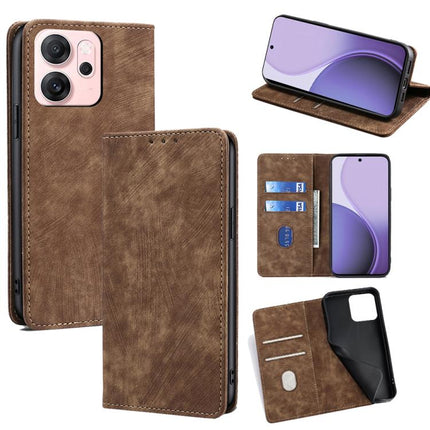 RFID Anti-theft Brush Magnetic Leather Phone Case, For OPPO Reno14 F 5G, For OPPO A5x 5G Global, For OPPO A5 5G 2025 Global, For OPPO Find X8s+ 5G