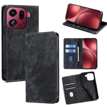 RFID Anti-theft Brush Magnetic Leather Phone Case, For OPPO Find X9 Pro 5G, For OPPO K13 Turbo Pro 5G, For OPPO Reno14 F 5G, For OPPO A5x 5G Global