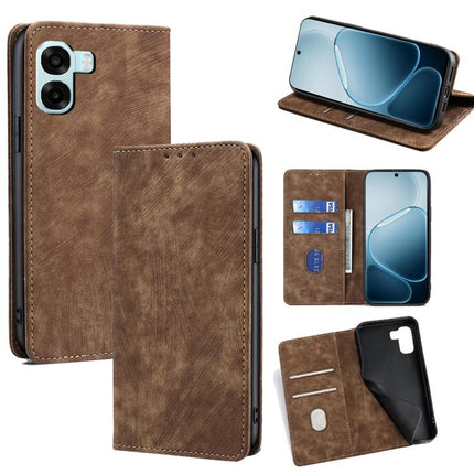 RFID Anti-theft Brush Magnetic Leather Phone Case, For OPPO A6x 4G Global, For OPPO Reno15 5G Global, For OPPO Find X9 5G, For OPPO F31 5G