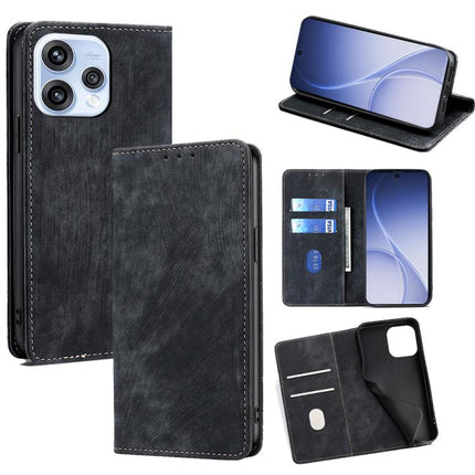 RFID Anti-theft Brush Magnetic Leather Phone Case, For OPPO A6x 4G Global, For OPPO Reno15 5G Global, For OPPO Find X9 5G, For OPPO F31 5G