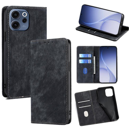 RFID Anti-theft Brush Magnetic Leather Phone Case, For OPPO A6s 4G, For OPPO Reno15 F 5G, For OPPO A6x 4G Global, For OPPO Reno15 5G Global