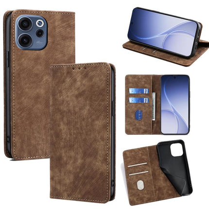 RFID Anti-theft Brush Magnetic Leather Phone Case, For OPPO A6s 4G, For OPPO Reno15 F 5G, For OPPO A6x 4G Global, For OPPO Reno15 5G Global