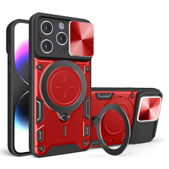 CD Texture Sliding Camshield Magnetic Holder Phone Case, For iPhone 14 Pro, For iPhone 14 Pro Max, For iPhone 13 Pro Max, For iPhone 13 Pro, For iPhone 13