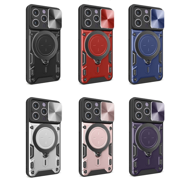 CD Texture Sliding Camshield Magnetic Holder Phone Case, For iPhone 14, For iPhone 14 Pro, For iPhone 14 Pro Max, For iPhone 13 Pro Max