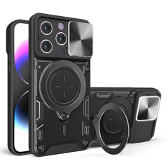 CD Texture Sliding Camshield Magnetic Holder Phone Case, For iPhone 15 Pro, For iPhone 15 Plus, For iPhone 15, For iPhone 14 Plus, For iPhone 14