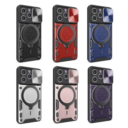 CD Texture Sliding Camshield Magnetic Holder Phone Case, For iPhone 15 Pro, For iPhone 15 Plus, For iPhone 15, For iPhone 14 Plus