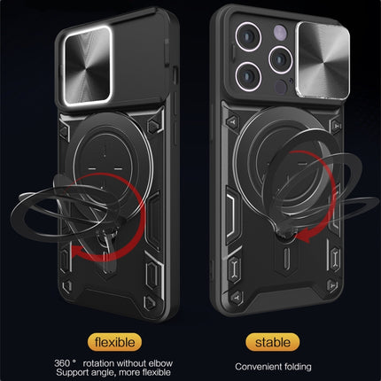 CD Texture Sliding Camshield Magnetic Holder Phone Case, For iPhone 15 Pro, For iPhone 15 Plus, For iPhone 15, For iPhone 14 Plus