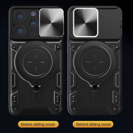 CD Texture Sliding Camshield Magnetic Holder Phone Case, For iPhone 15 Pro, For iPhone 15 Plus, For iPhone 15, For iPhone 14 Plus