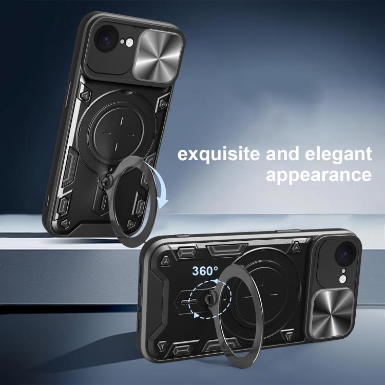 CD Texture Sliding Camshield Magnetic Holder Phone Case