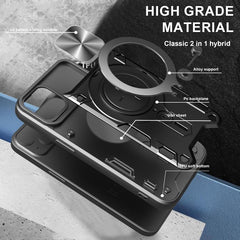 CD Texture Sliding Camshield Magnetic Holder Phone Case