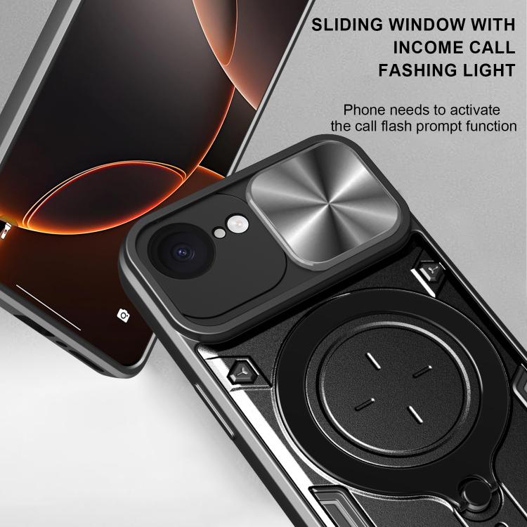 CD Texture Sliding Camshield Magnetic Holder Phone Case