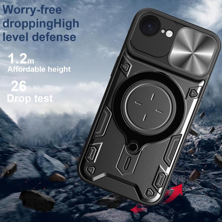 CD Texture Sliding Camshield Magnetic Holder Phone Case