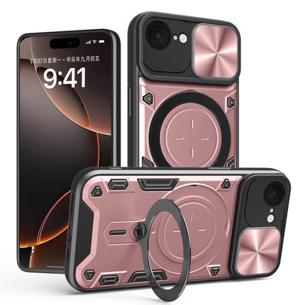 CD Texture Sliding Camshield Magnetic Holder Phone Case, For iPhone 17e / 16e, For iPhone 17 Pro Max, For iPhone 17 Pro, For iPhone 17