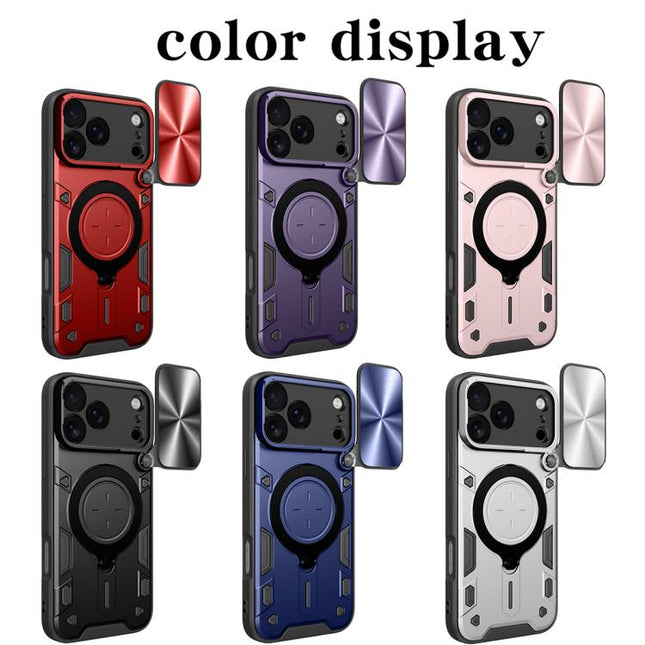 CD Texture Sliding Camshield Magnetic Holder Phone Case, For iPhone 17 Pro Max, For iPhone 17 Pro, For iPhone 17, For iPhone Air