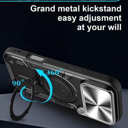 CD Texture Sliding Camshield Magnetic Holder Phone Case, For iPhone 17 Pro Max, For iPhone 17 Pro, For iPhone 17, For iPhone Air