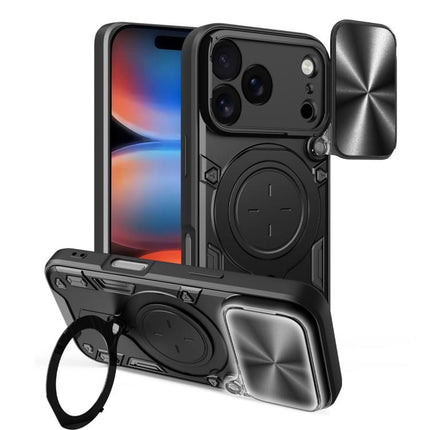 CD Texture Sliding Camshield Magnetic Holder Phone Case, For iPhone Air, For iPhone 16 Pro Max, For iPhone 16 Pro, For iPhone 16 Plus
