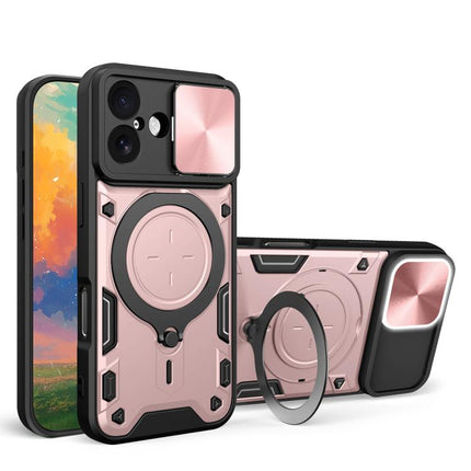 CD Texture Sliding Camshield Magnetic Holder Phone Case, For iPhone Air, For iPhone 16 Pro Max, For iPhone 16 Pro, For iPhone 16 Plus