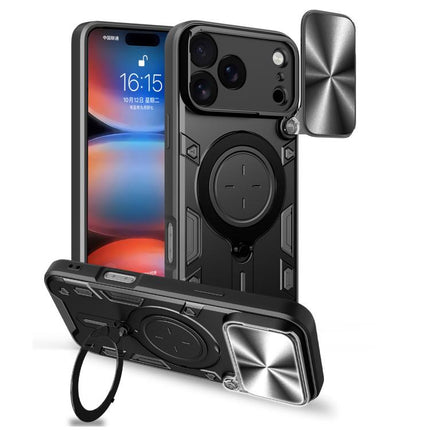 CD Texture Sliding Camshield Magnetic Holder Phone Case, For iPhone 17e / 16e, For iPhone 17 Pro Max, For iPhone 17 Pro, For iPhone 17