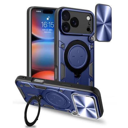 CD Texture Sliding Camshield Magnetic Holder Phone Case, For iPhone 17e / 16e, For iPhone 17 Pro Max, For iPhone 17 Pro, For iPhone 17