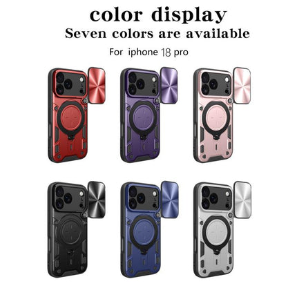 CD Texture Sliding Camshield Magnetic Holder Phone Case, For iPhone 17e / 16e, For iPhone 17 Pro Max, For iPhone 17 Pro, For iPhone 17