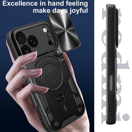 CD Texture Sliding Camshield Magnetic Holder Phone Case, For iPhone 17e / 16e, For iPhone 17 Pro Max, For iPhone 17 Pro, For iPhone 17
