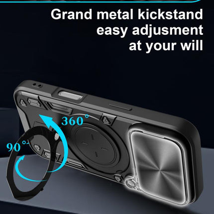 CD Texture Sliding Camshield Magnetic Holder Phone Case, For iPhone 17e / 16e, For iPhone 17 Pro Max, For iPhone 17 Pro, For iPhone 17