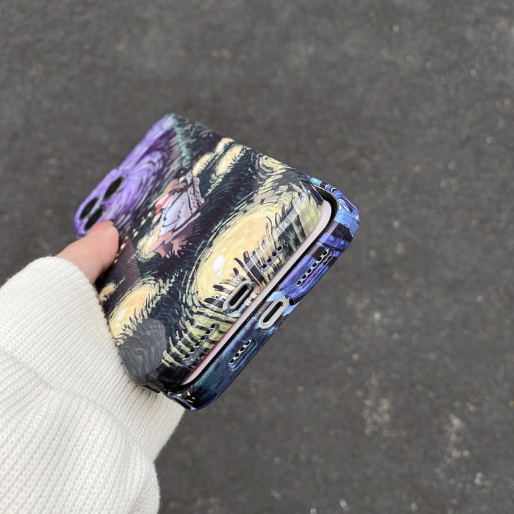 Oil Painting Pattern Glossy PC Phone Case, For iPhone 15 Pro Max, For iPhone 15 Pro, For iPhone 15 Plus, For iPhone 15, For iPhone 14 Plus, For iPhone 14