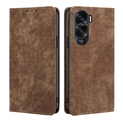 RFID Anti-theft Brush Magnetic Leather Phone Case, For Honor Magic6 Pro, For Honor Magic6, For Honor X50i 5G / 9 Lite