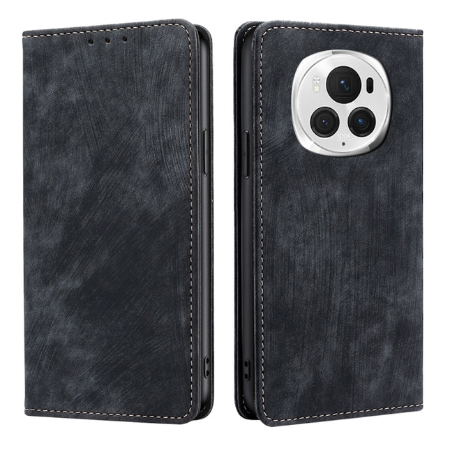 RFID Anti-theft Brush Magnetic Leather Phone Case, For Honor Magic6 Pro, For Honor Magic6, For Honor X50i 5G / 9 Lite